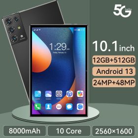 2023 New 5G Tablet PC, S30pro, 10.1 inch, 512GB large flash memory, Android Tablets, Dual Cards,  8000mAh Laptops, wifi GPS (Color: Black, ROM: 512GB)
